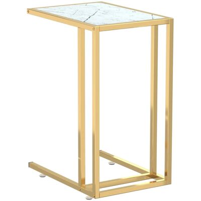 vidaXL 331648 Weiße Marmor Beistelltisch - Beistelltisch vidaXL 331648 Weiße Marmor Beistelltisch - Beistelltisch