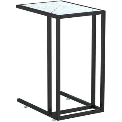 vidaXL Awo26599 Weißer Marmor Härtglas Beistelltisch - Beistelltisch vidaXL Awo26599 Weißer Marmor Härtglas Beistelltisch - Beistelltisch