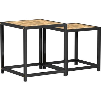 vidaXL 331656 Schwarze und Gelbe Kaffee- & Beistelltisch-Set - Couchtisch vidaXL 331656 Schwarze und Gelbe Kaffee- & Beistelltisch-Set - Couchtisch