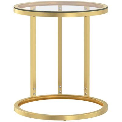 vidaXL Modell 343369 Gold und Transparent Temperiertes Glas Beistelltisch - Beistelltisch vidaXL Modell 343369 Gold und Transparent Temperiertes Glas Beistelltisch - Beistelltisch