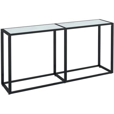 vidaXL Konsole Tisch Weiß Marmor Temperiertes Glas - Konsole Tisch vidaXL Konsole Tisch Weiß Marmor Temperiertes Glas - Konsole Tisch