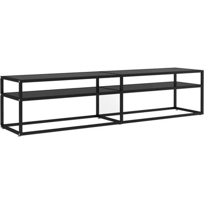 vidaXL Zwarte tv-kast van gehard glas - 180x40x40.5 cm vidaXL Zwarte tv-kast van gehard glas - 180x40x40.5 cm