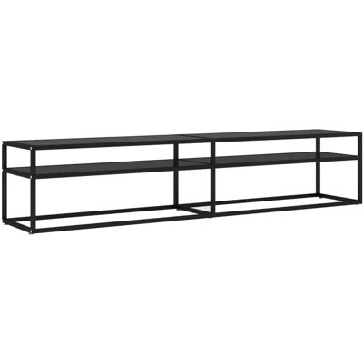 vidaXL 331727 Meuble TV en Verre Trempé Noir - Meuble TV - Publicité vidaXL 331727 Meuble TV en Verre Trempé Noir - Meuble TV - Publicité