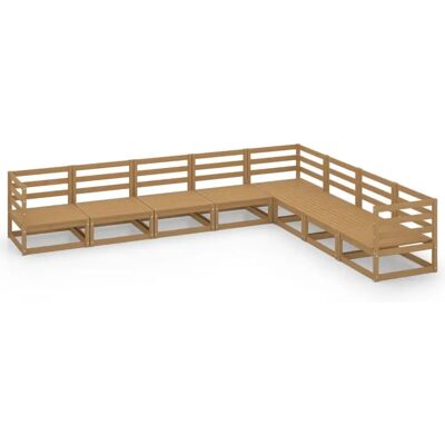 vidaXL Tuin Lounge Set 8-delig Honingbruin Hout vidaXL Tuin Lounge Set 8-delig Honingbruin Hout