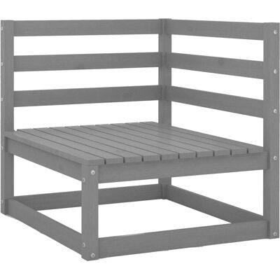 vidaXL Massiv Kiefernholz Gartenlounge-Set 9-tlg Grau vidaXL Massiv Kiefernholz Gartenlounge-Set 9-tlg Grau