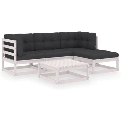 Zestaw Mebli Ogrodowych vidaXL - Drewno sosnowe, Biały - Lounge Ogrodowe Zestaw Mebli Ogrodowych vidaXL - Drewno sosnowe, Biały - Lounge Ogrodowe