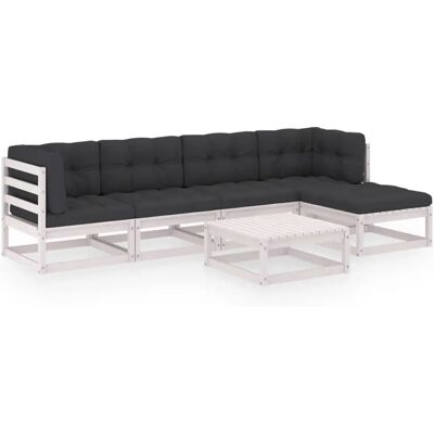 vidaXL Gartenset - Modulares Lounge-Set, Weiß vidaXL Gartenset - Modulares Lounge-Set, Weiß