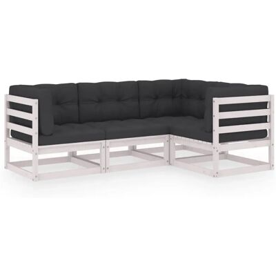 vidaXL Gartenmöbelset - Weiß - Lounge-Set - 4 pcs vidaXL Gartenmöbelset - Weiß - Lounge-Set - 4 pcs