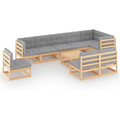 vidaXL Ulkoilmaruokasetti - Modulaarinen Puutarhakalustus Puskurilla vidaXL Ulkoilmaruokasetti - Modulaarinen Puutarhakalustus Puskurilla