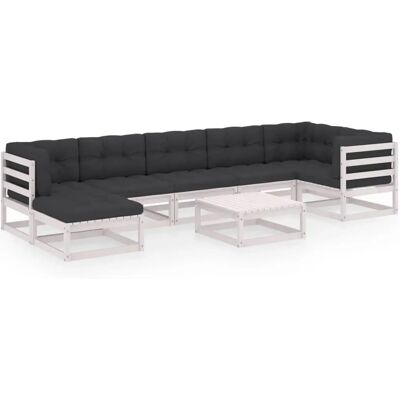 VidaXL 3076750 Gartenmöbel-Set - Weiß, Kiefernholz, Modular VidaXL 3076750 Gartenmöbel-Set - Weiß, Kiefernholz, Modular