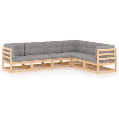VidaXL Ulkokalusteet - Modulaarinen Massiivinen Männytalo - Harmaa VidaXL Ulkokalusteet - Modulaarinen Massiivinen Männytalo - Harmaa