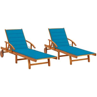 vidaXL Gartensessel - Akazienholz Blau - Gartenmöbel vidaXL Gartensessel - Akazienholz Blau - Gartenmöbel