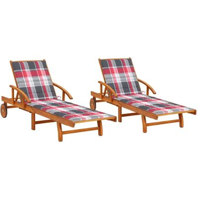 vidaXL Gartenliegestühle mit Kissen - Rustikaler Stil vidaXL Gartenliegestühle mit Kissen - Rustikaler Stil