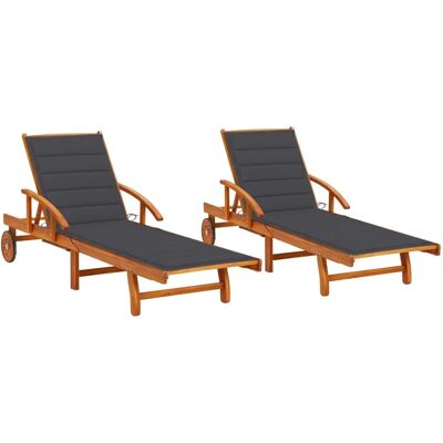 Chaise d'Extérieur VidaXL - Bois d'Acacia - Anthracite - Publicité Chaise d'Extérieur VidaXL - Bois d'Acacia - Anthracite - Publicité