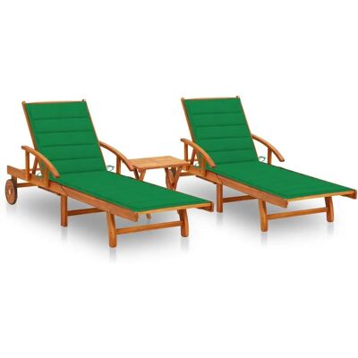 VidaXL Outdoor Stuhl-Set - Verstellbarer Akazien Holz Lounge mit Tisch VidaXL Outdoor Stuhl-Set - Verstellbarer Akazien Holz Lounge mit Tisch