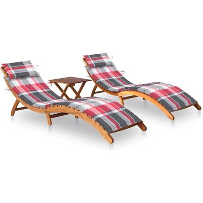 vidaXL Outdoor Lounge Set - Akazienholz, klappbar, Kissen vidaXL Outdoor Lounge Set - Akazienholz, klappbar, Kissen