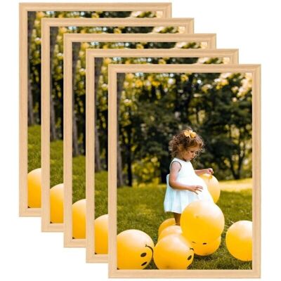 vidaXL Light Oak 5-Frame Collage - Picture Frame Collage vidaXL Light Oak 5-Frame Collage - Picture Frame Collage