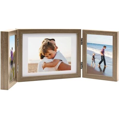 vidaXL 22x15 Cadre Photo Trifold Marron Clair - Cadre Photo vidaXL 22x15 Cadre Photo Trifold Marron Clair - Cadre Photo