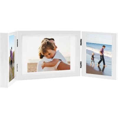 vidaXL Cadre photo triptyque blanc 28x18cm - Collage de cadres vidaXL Cadre photo triptyque blanc 28x18cm - Collage de cadres