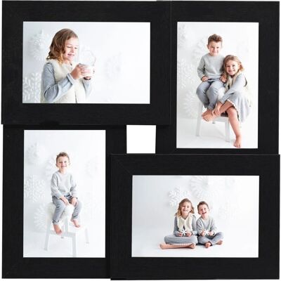 vidaXL Collage Fotobog 4x(13x18 cm) MDF Sort - Fotobog vidaXL Collage Fotobog 4x(13x18 cm) MDF Sort - Fotobog