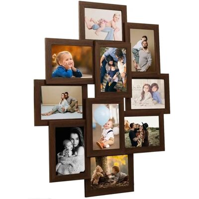 vidaXL Mørkebrun MDF collage billedramme - Billedramme vidaXL Mørkebrun MDF collage billedramme - Billedramme