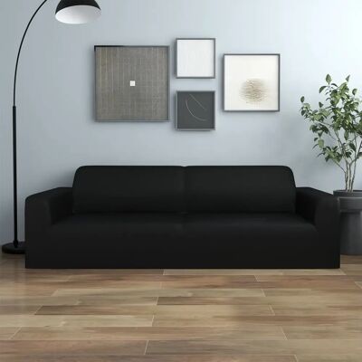 Housse extensible pour canapé 3 places vidaXL Jersey polyester noire - Publicité Housse extensible pour canapé 3 places vidaXL Jersey polyester noire - Publicité