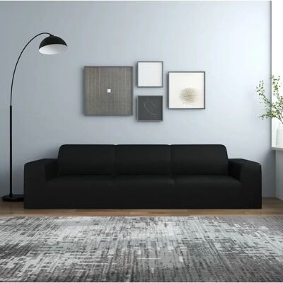 Housse extensible pour canapé 4 places vidaXL Jersey polyester noir - Housse de sofa - Publicité Housse extensible pour canapé 4 places vidaXL Jersey polyester noir - Housse de sofa - Publicité
