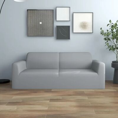 Housse extensible pour canapé 2 places en jersey polyester gris - vidaXL - Publicité Housse extensible pour canapé 2 places en jersey polyester gris - vidaXL - Publicité