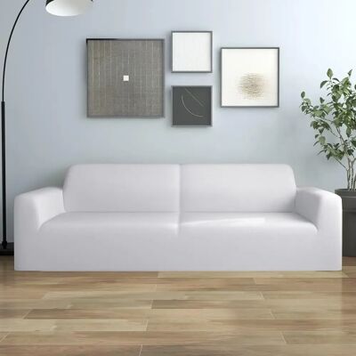 vidaXL Stretch Sofabezug 3-Sitzer Weiß - Couchüberzug vidaXL Stretch Sofabezug 3-Sitzer Weiß - Couchüberzug