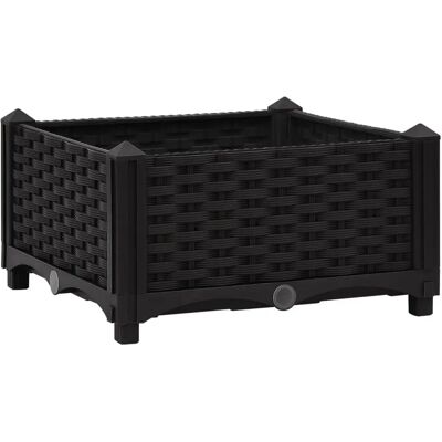 vidaXL Black Polypropylene Raised Bed Garden Planter - Garden Planter vidaXL Black Polypropylene Raised Bed Garden Planter - Garden Planter