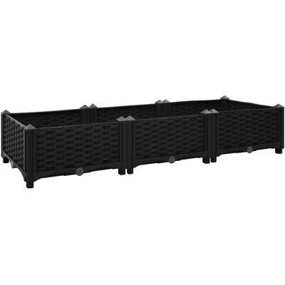 vidaXL Schwarzes Polypropylen Hochbeet Gartenpflanzer - Hochbeet Gartenpflanzer vidaXL Schwarzes Polypropylen Hochbeet Gartenpflanzer - Hochbeet Gartenpflanzer