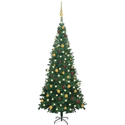 vidaXL Künstlicher vorbeleuchteter Weihnachtsbaum - 240 cm, Grün, Dicht, mit Schmuck vidaXL Künstlicher vorbeleuchteter Weihnachtsbaum - 240 cm, Grün, Dicht, mit Schmuck