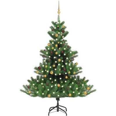 vidaXL Nordmann Tannenbaum Künstlich mit LED & Kugeln - Weihnachtsbaum 210cm vidaXL Nordmann Tannenbaum Künstlich mit LED & Kugeln - Weihnachtsbaum 210cm