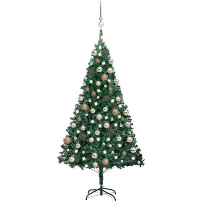 vidaXL Künstlicher Vorbeleuchteter Weihnachtsbaum mit Kugelset - Weihnachtsbaum vidaXL Künstlicher Vorbeleuchteter Weihnachtsbaum mit Kugelset - Weihnachtsbaum