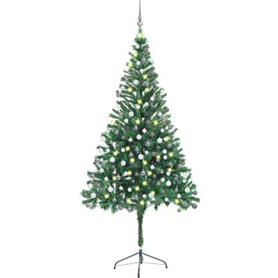 vidaXL Künstlicher Vorbeleuchteter Weihnachtsbaum mit Ballset - Weihnachtsbaum vidaXL Künstlicher Vorbeleuchteter Weihnachtsbaum mit Ballset - Weihnachtsbaum