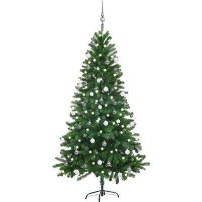 vidaXL Künstlicher Vorbeleuchteter Weihnachtsbaum mit Ballset - Weihnachtsbaum vidaXL Künstlicher Vorbeleuchteter Weihnachtsbaum mit Ballset - Weihnachtsbaum