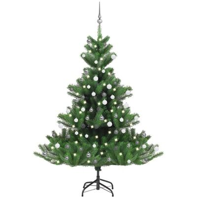vidaXL Käsintehty joulukuusi Nordmann Fichte LED & Pallot 180cm - Joulukuusi vidaXL Käsintehty joulukuusi Nordmann Fichte LED & Pallot 180cm - Joulukuusi