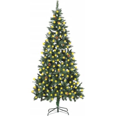 vidaXL Künstlicher Weihnachtsbaum mit Beleuchtung & Zapfen - 210 cm vidaXL Künstlicher Weihnachtsbaum mit Beleuchtung & Zapfen - 210 cm