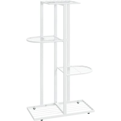 vidaXL Blumenständer 4 Etagen Weißes Metall Indoor Pflanzendisplay Regal - Blumenständer vidaXL Blumenständer 4 Etagen Weißes Metall Indoor Pflanzendisplay Regal - Blumenständer