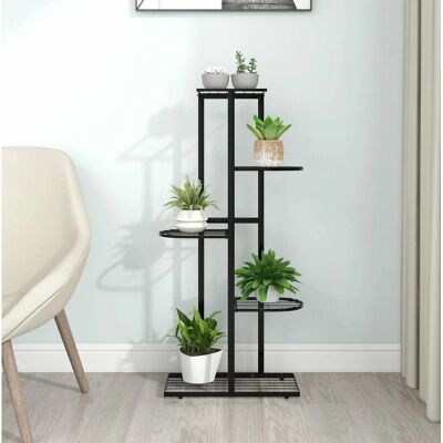 vidaXL Blumenständer 5 Etagen Schwarz Metall Indoor Pflanzen Display vidaXL Blumenständer 5 Etagen Schwarz Metall Indoor Pflanzen Display