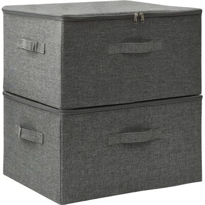 vidaXL 2x Aufbewahrungsboxen Stoff Anthrazit - Aufbewahrungsboxen vidaXL 2x Aufbewahrungsboxen Stoff Anthrazit - Aufbewahrungsboxen