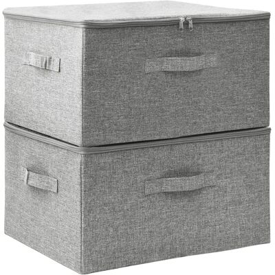 vidaXL 2er Aufbewahrungsboxen aus Stoff - Grau, faltbar vidaXL 2er Aufbewahrungsboxen aus Stoff - Grau, faltbar