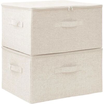 vidaXL 2x Aufbewahrungsboxen Stoff Creme - Aufbewahrungsboxen vidaXL 2x Aufbewahrungsboxen Stoff Creme - Aufbewahrungsboxen