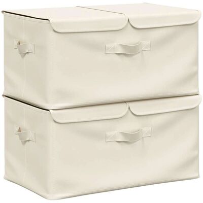 vidaXL Aufbewahrungsboxen Stoff Creme - Aufbewahrungsboxen vidaXL Aufbewahrungsboxen Stoff Creme - Aufbewahrungsboxen