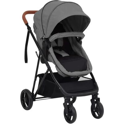 vidaXL Poussette 2-en-1 Light Grey and Black - Poussette vidaXL Poussette 2-en-1 Light Grey and Black - Poussette