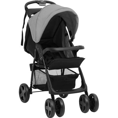vidaXL Kinderwagen 2-in-1 Staal Lichtgrijs Zwart - Kinderwagen vidaXL Kinderwagen 2-in-1 Staal Lichtgrijs Zwart - Kinderwagen