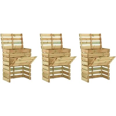 vidaXL Compostera de jardín - 3 piezas de madera de pino impregnada - 80x50x100 cm vidaXL Compostera de jardín - 3 piezas de madera de pino impregnada - 80x50x100 cm