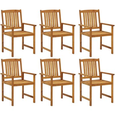Set de Chaises de Jardin vidaXL - Bois d'Acacia Massif - 6 pièces - Publicité Set de Chaises de Jardin vidaXL - Bois d'Acacia Massif - 6 pièces - Publicité