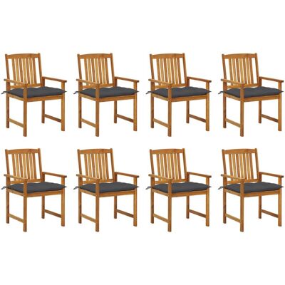VidaXL Gartenstühle Set - 8 gepolsterte Akazienholzstühle VidaXL Gartenstühle Set - 8 gepolsterte Akazienholzstühle