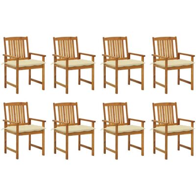vidaXL 745509 Gartenset aus Akazienholz, Weiß Kissen vidaXL 745509 Gartenset aus Akazienholz, Weiß Kissen